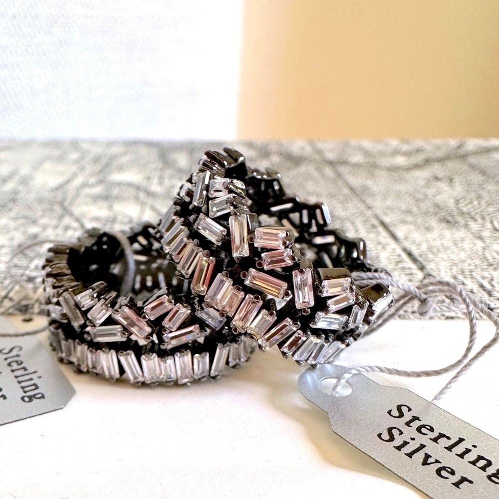 Sterling Silver and Black Cubic Zirconia Ring, NWT